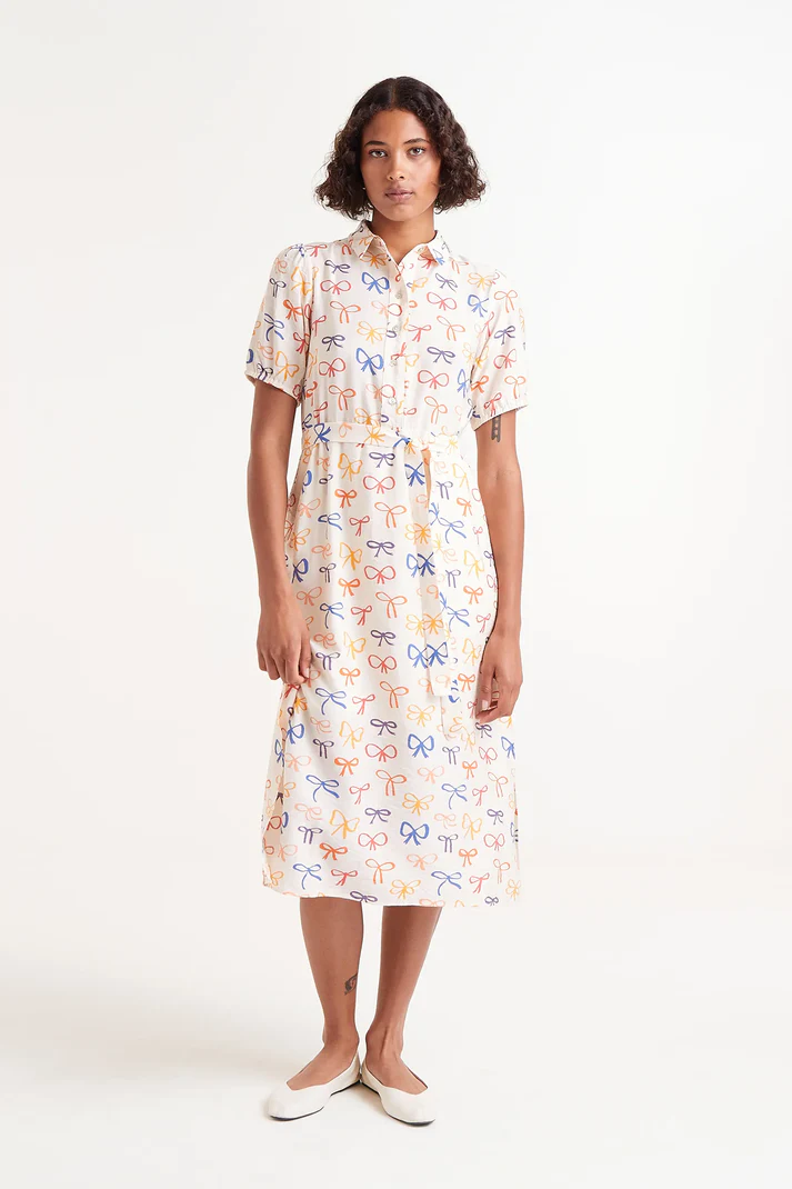 VESTIDO MIDI DE LAZOS