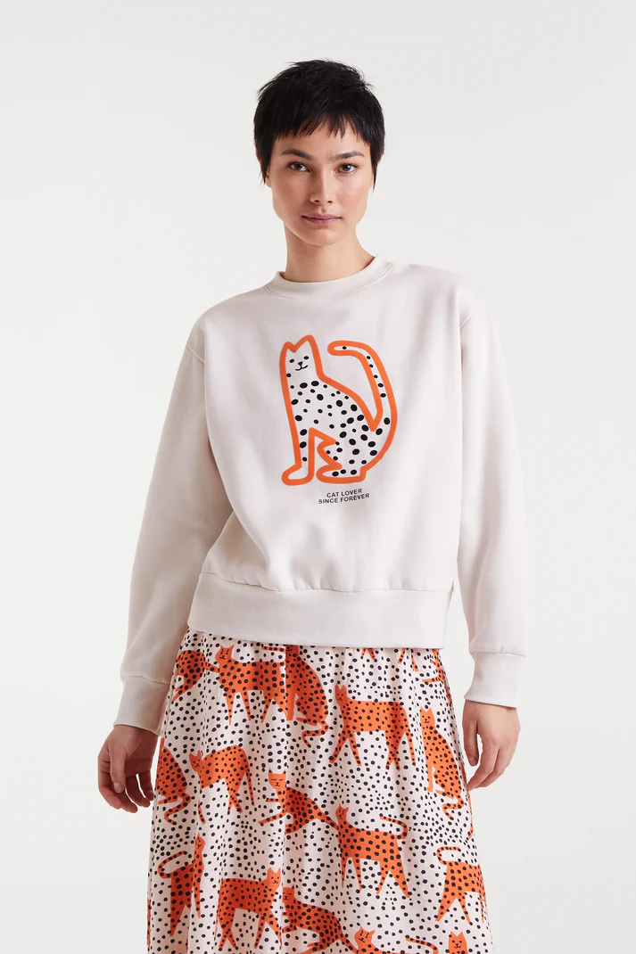 SUDADERA CON DIBUJO DE GATO