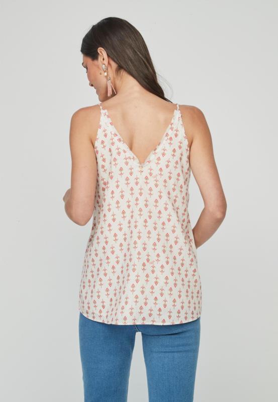 TOP ANCHO BEIGE Y CORAL
