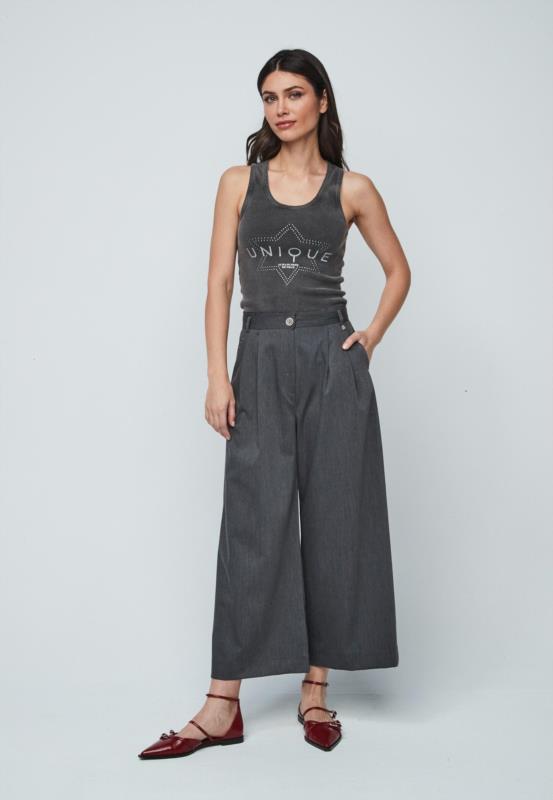 PANTALÓN ANCHO GRIS