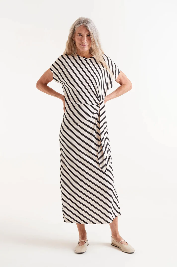 VESTIDO MIDI DE RAYAS