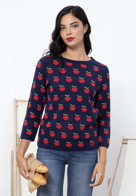 JERSEY DE PUNTO FINO CON MANZANAS