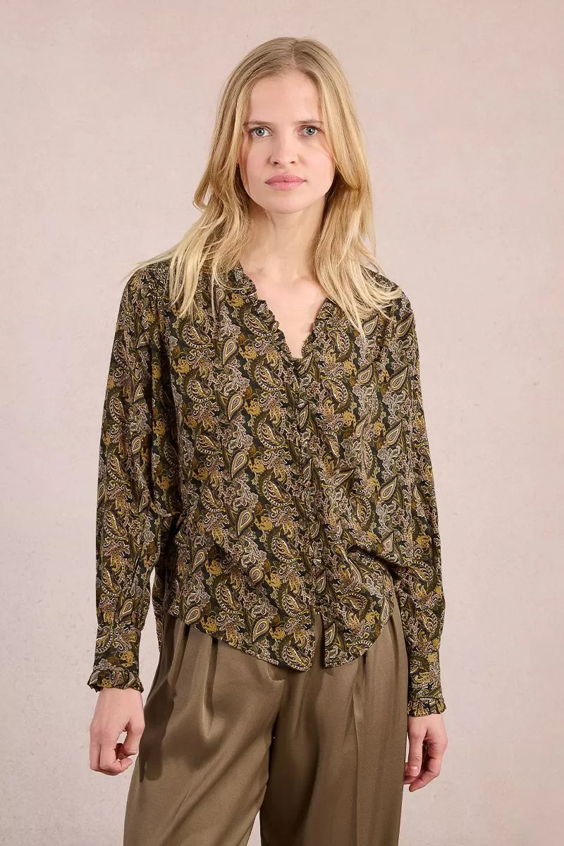 CAMISA ESTAMPADA CON VOLANTES