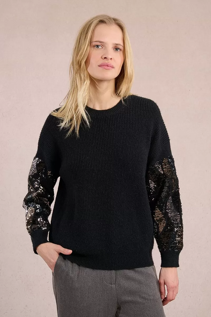 JERSEY CON MANGA DE LENTEJUELAS