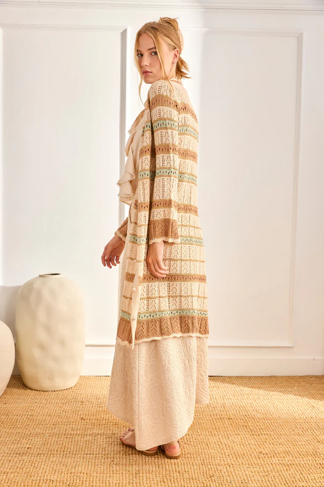 CÁRDIGAN LARGO MULTICOLOR