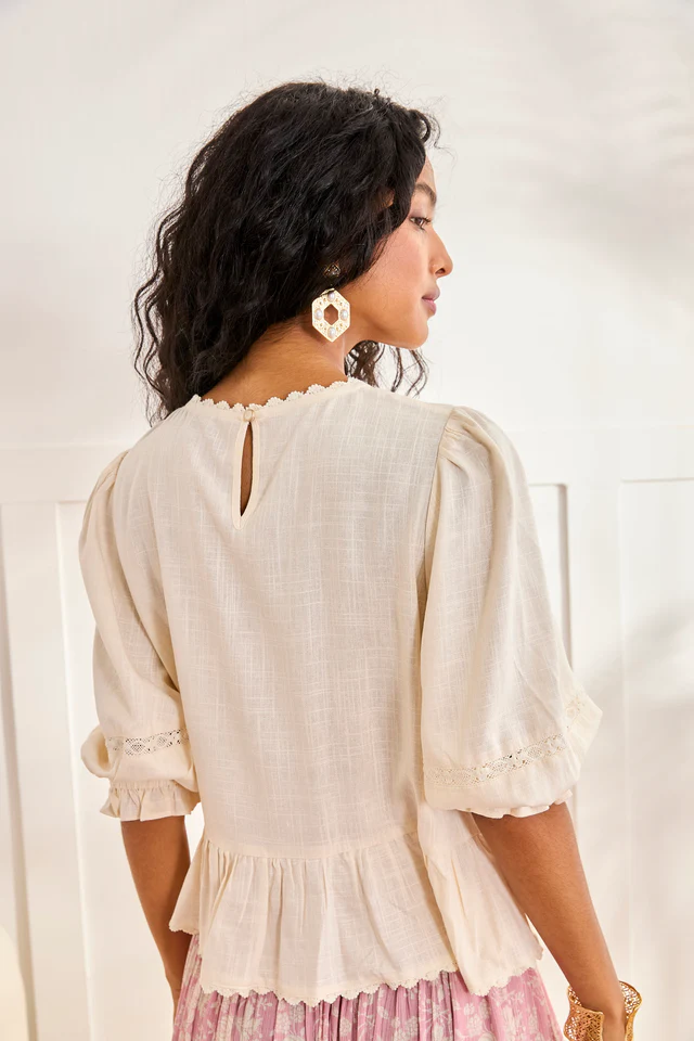 BLUSA CON BORDADO CALADO